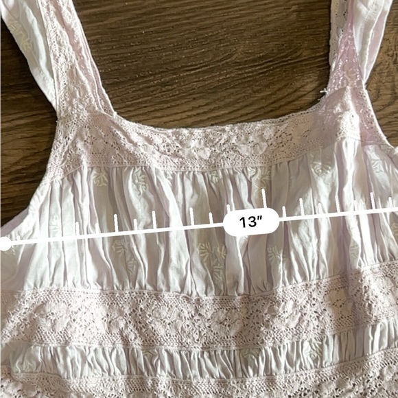 Free people lilac lace top beautiful fleurs boho peplum top - Picture 3 of 6